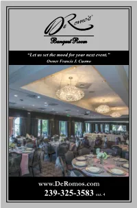 Deromos Banquet Menu Booklet 071817.Cdr