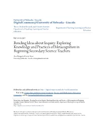 Exploring Knowledge and Practices of Metacognition in Beginning