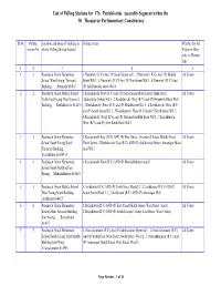 List of Polling Stations for 176 Pattukkottai Assembly Segment Within the 30 Thanjavur Parliamentary Constituency