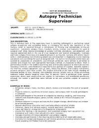 Autopsy Technician Supervisor