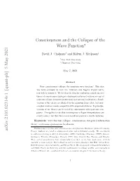 Consciousness and the Collapse of the Wave Function∗