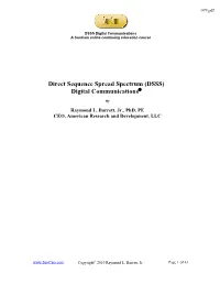 Direct Sequence Spread Spectrum (DSSS) Digital Communications