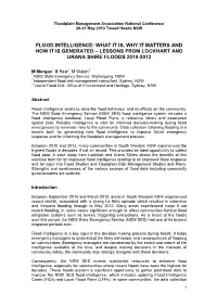 Flood Intelligence: What It Is, Why It Matters and How It Is Generated – Lessons from Lockhart and Urana Shire Floods 2010-2012