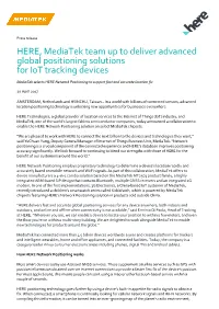 HERE, Mediatek Team up to Deliver Advanced Global Positioning