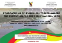 Programming of Public Contracts Awards and Execution for the 2020