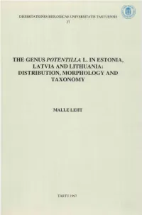The Genus Potentilla L. in Estonia, Latvia and Lithuania: Distribution, Morphology and Taxonomy