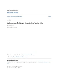 Variograms and Kriging in the Analysis of Spatial Data