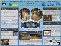 Virtual Reality Modeling of the CRREL Permafrost Tunnel, Alaska