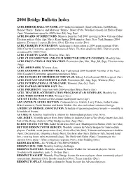 2004 Bridge Bulletin Index