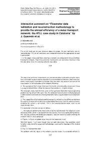 Flowmeter Data Validation and Reconstruction Methodology to Provide the Annual Efﬁciency of a Water Transport Network: the ATLL Case Study in Catalonia” by J
