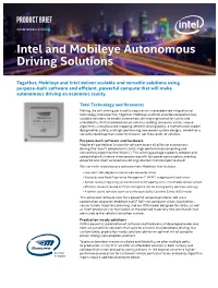 Intel and Mobileye Autonomous Driving Solutions
