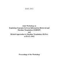 Proceedings of the Joint Workshop on Exploiting Synergies Between