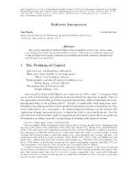 Reflexive Interpreters 1 the Problem of Control
