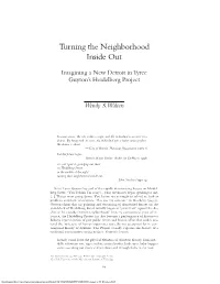 Turning the Neighborhood Inside Out