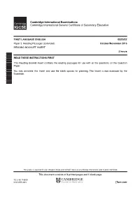 0522/02 Paper 2 Reading Passages (Extended) October/November 2015 READING BOOKLET INSERT 2 Hours *5506866672-I*
