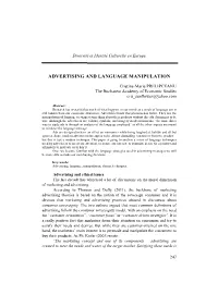 Advertising and Language Manipulation
