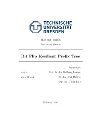 Bit Flip Resilient Prefix Tree