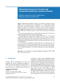 Exhumation Processes in Oceanic and Continental Subduction Contexts: a Review
