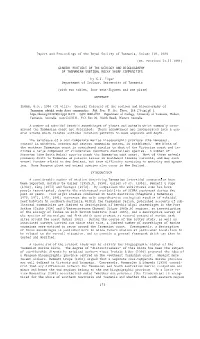 GENERAL FEATURES of the ECOLOGY and BIOGEOGRAPHY of TASMANIAN SUBTIDAL ROCKY SHORE COMMUNITIES by G.J