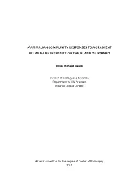 Mammalian Community Responses to a Gradient of Land-Use Intensity on the Island of Borneo