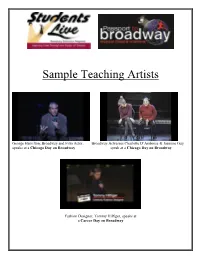 Sample Teaching Artists