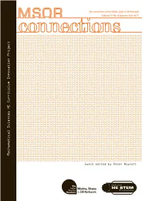 Special Issue of MSOR Connections