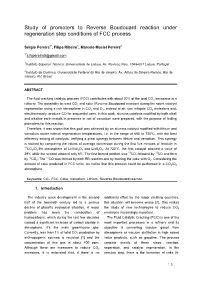 Study of Promoters to Reverse Boudouard Reaction Under Regeneration Step Conditions of FCC Process