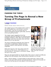 Turning the Page to Reveal a New Group of Professionals | Theledger.Com | the Ledger |