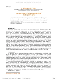 A. Grigorieva, A. Fedan1 the INFLUENCE of THE