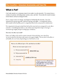 Fats – Saturated, Unsaturated, and Trans Fat