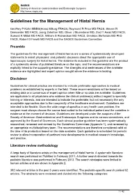 Guidelines for the Management of Hiatal Hernia