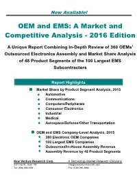 OEM and EMS: a Market and Competitive Analysis - 2016 Edition