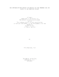The Information Revolution: an Analysis of the Internet and Its Impact on the American Worker
