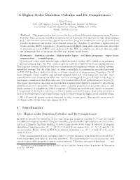 A Higher-Order Duration Calculus and Its Completeness 1 1 Introduction