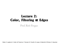 Color, Filtering & Edges