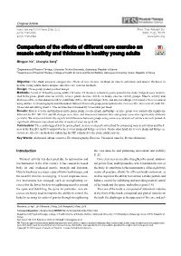 Comparison of the Effects of Different Core Exercise on Muscle Activity
