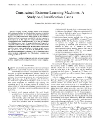 Constrained Extreme Learning Machines: a Study on Classification Cases