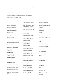 Devices for Which We Currently Recommend Opera Mini 7.0 Number of Device Models