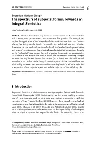 The Spectrum of Subjectal Forms: Towards an Integral Semiotics