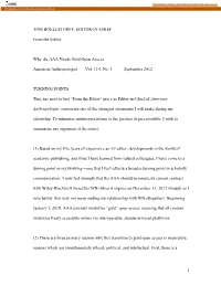 TOM BOELLSTORFF, EDITOR-IN-CHIEF from the Editor