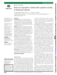 Brain Iron Deposition Is Linked with Cognitive Severity in Parkinson's