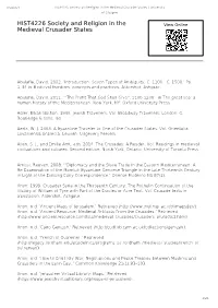 HIST4226 Society and Religion in the Medieval Crusader States | University of Glasgow