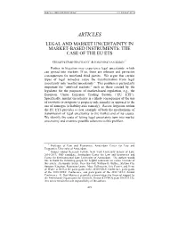 Legal and Market Uncertainty in Market-Based Instruments: the Case of the Eu Ets