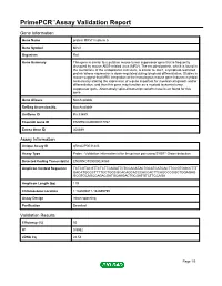 Primepcr™Assay Validation Report