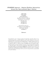 SPHERES Interact - Human-Machine Interaction Aboard the International Space Station