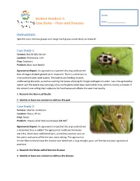 Student Handout 5: Case Study – Pests and Diseases Instructions