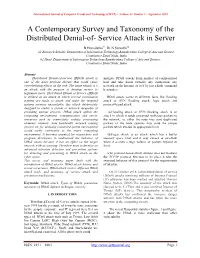 A Contemporary Survey and Taxonomy of the Distributed Denial-Of- Service Attack in Server