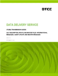 Data Delivery (26.01) Descriptive Update and Master Files