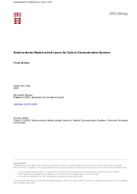 Semiconductor Mode-Locked Lasers for Optical Communication Systems