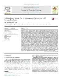 Stability-Based Sorting: the Forgotten Process Behind (Not Only) Biological Evolution